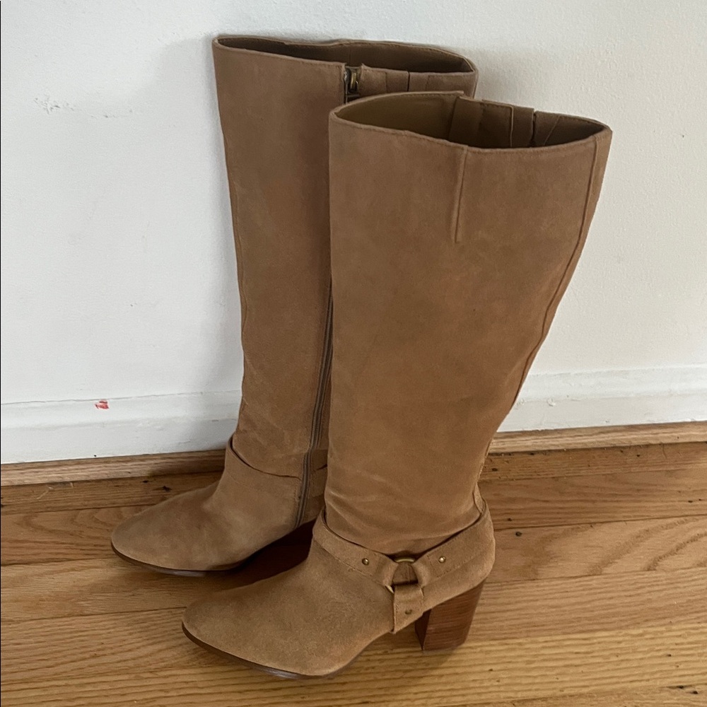 Lauren Ralph Lauren "Freeda" Suede Tall Boot Womans sz 11B Block Heel - Picture 2 of 10